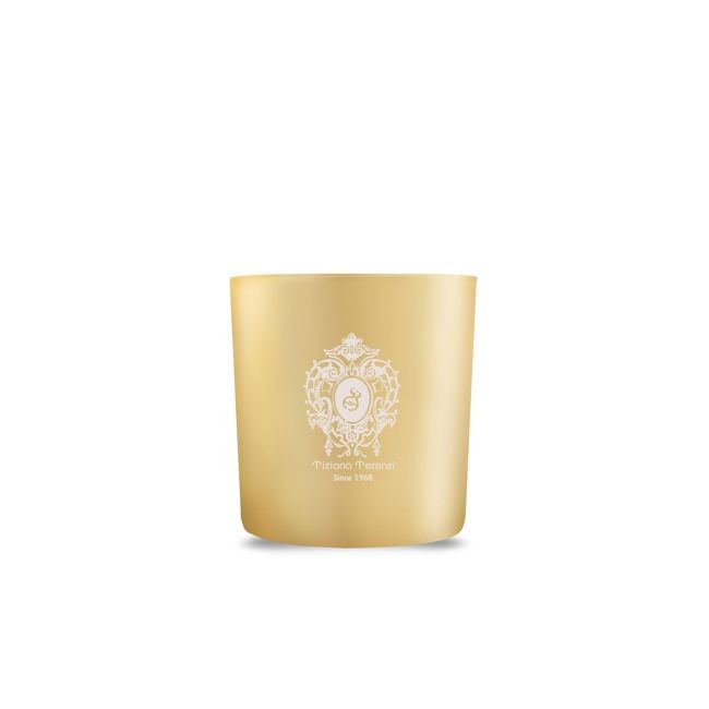 Tiziana Terenzi Cassiopea Gold Glass With Decoration, Wooden Wick, Metal Lid - Uniszex Gyertya