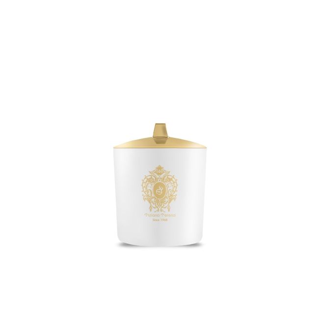 Tiziana Terenzi Kirke White Glass with Logo, Wood Wick Lid - Uniszex Gyertya
