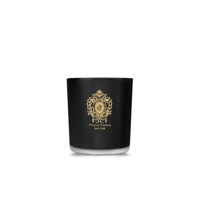 Tiziana Terenzi XIX March Black Glass with Logo, Wood Wick Lid - Uniszex Gyertya